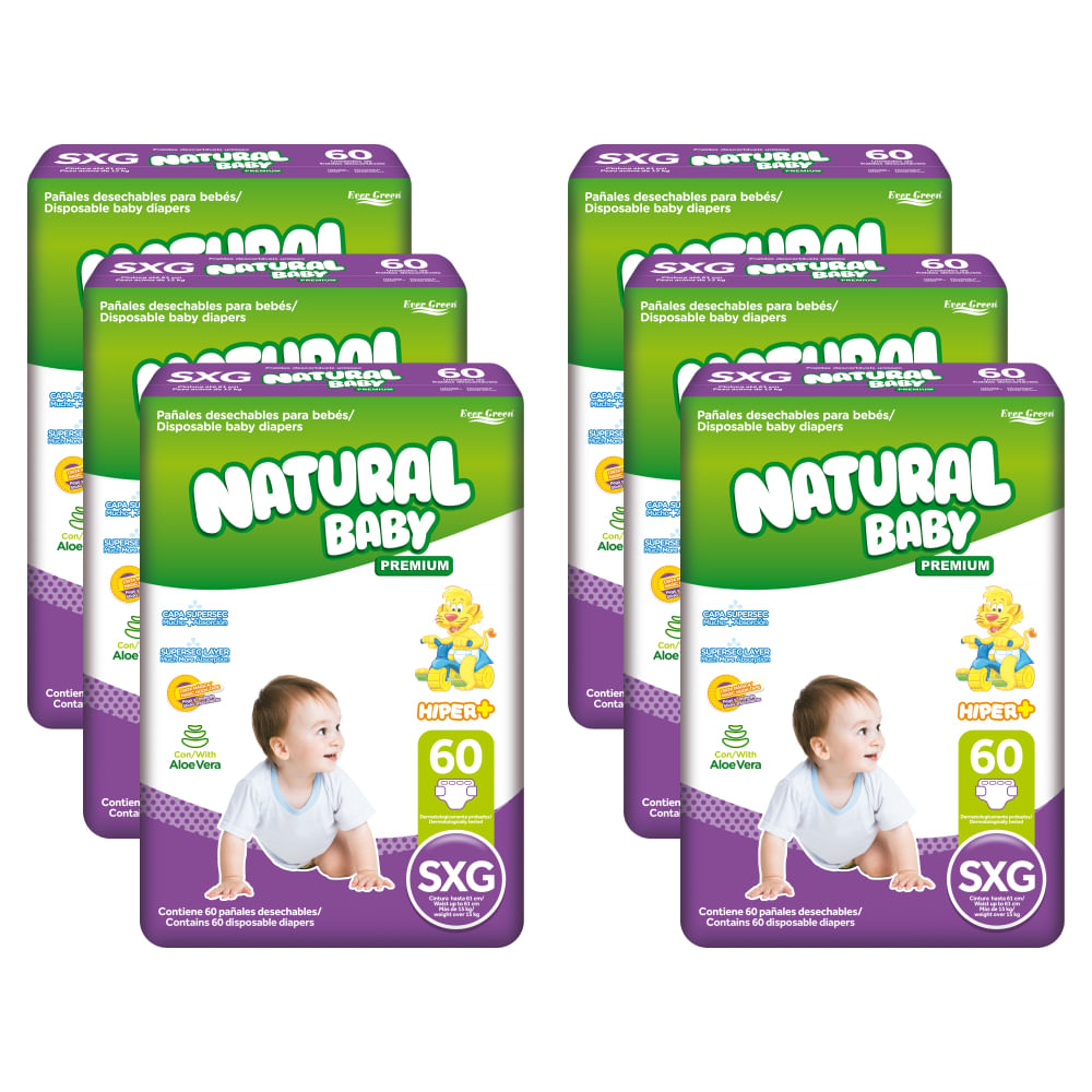 6-pacotes-Natural-Baby-Premium-Hiper-Mais-SXG-60-um.